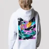 New Colourful Rebel Abstract Flower Hoodie | Light grey melange Lightgreymelange