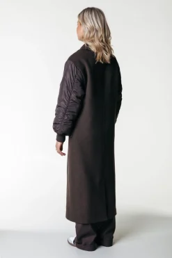 Hot Colourful Rebel Ada Wool Long Coat | Cacao