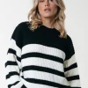 Fashion Colourful Rebel Alba Stripe Knit | Black/white