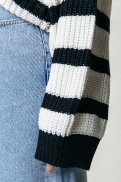 Fashion Colourful Rebel Alba Stripe Knit | Black/white