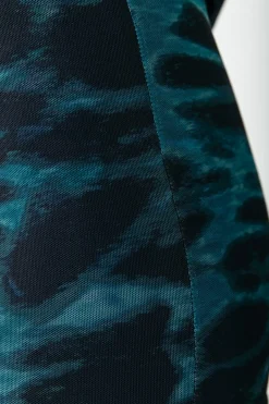 Clearance Colourful Rebel Animal Mesh Flare Pants | Storm green Stormgreen