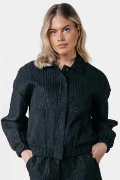 Clearance Colourful Rebel Bente Zebra Jacquard Jacket | Black