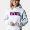 Hot Colourful Rebel Bold Embro Logo Hoodie | Light grey melange Lightgreymelange