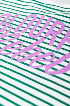 Fashion Colourful Rebel Logo Stripe Longsleeve | Off white Offwhite