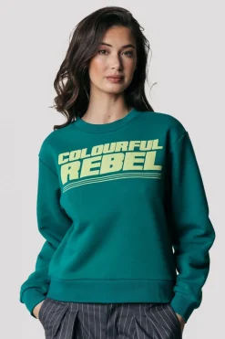Outlet Colourful Rebel Puff Logo Sweat | Shady Green Shadygreen