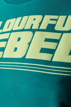 Outlet Colourful Rebel Puff Logo Sweat | Shady Green Shadygreen
