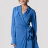 Clearance Colourful Rebel Dorin Uni Wrap Dress | Vallarta Blue Vallartablue