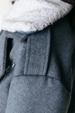 Outlet Colourful Rebel Elea Wool Biker Jacket | Medium grey melange Mediumgreymelange