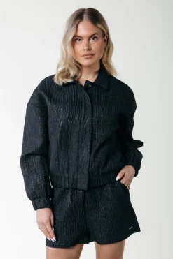 Clearance Colourful Rebel Florence Zebra Jacquard Short | Black