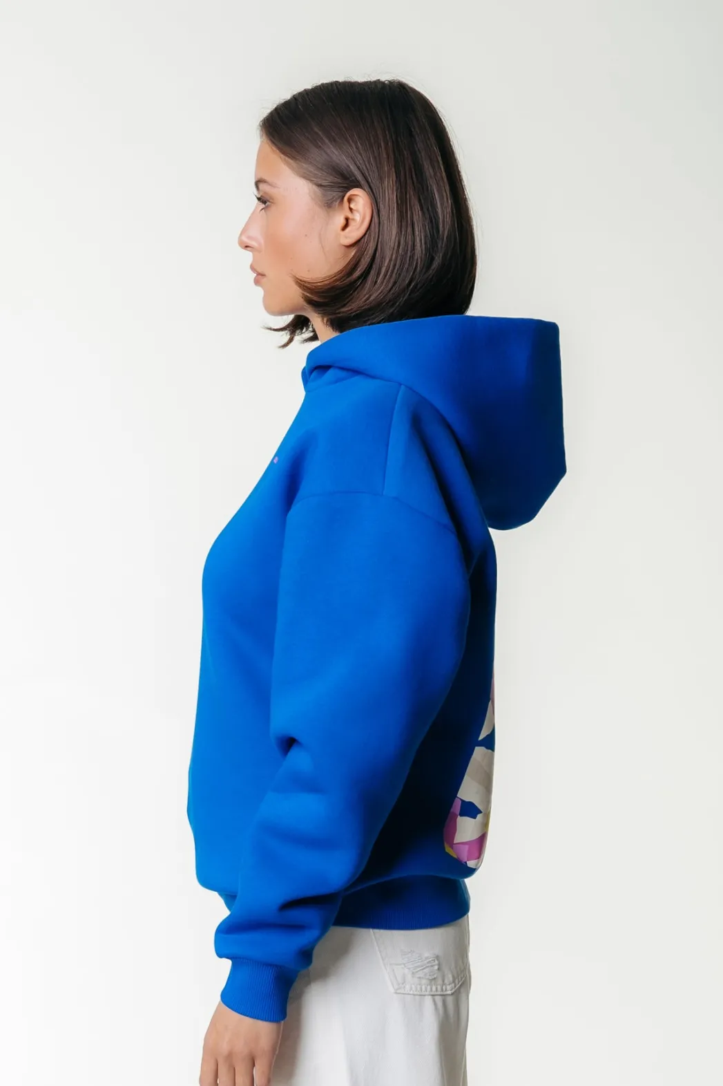 Clearance Colourful Rebel Flower Square Hoodie | Blue