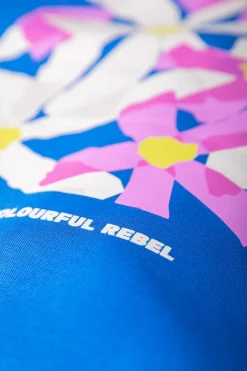 Clearance Colourful Rebel Flower Square Hoodie | Blue