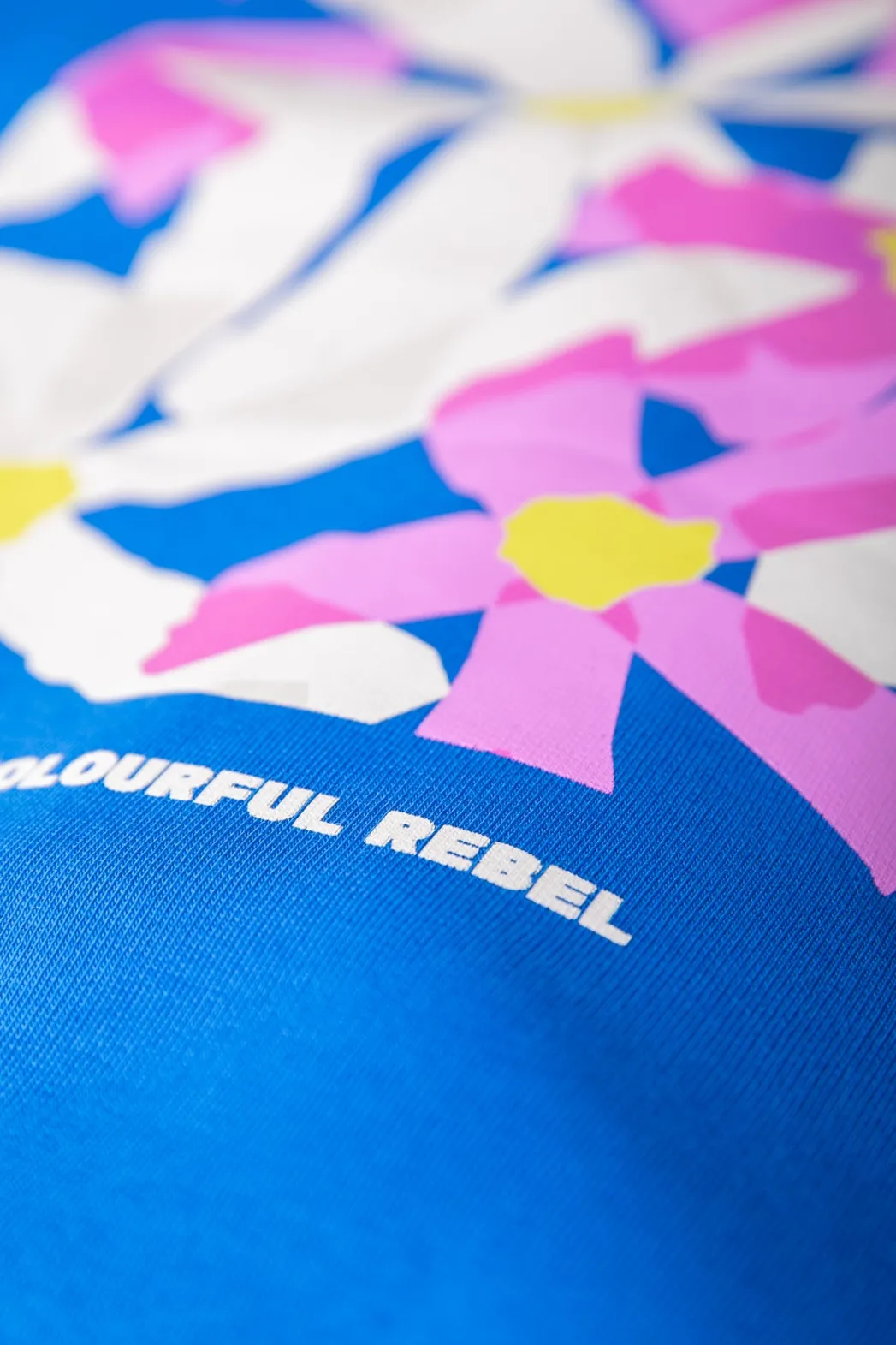 Clearance Colourful Rebel Flower Square Hoodie | Blue