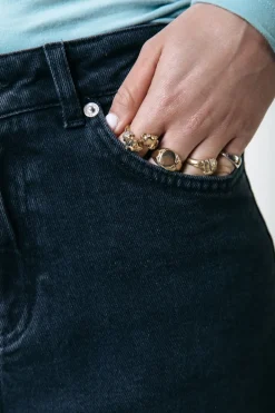 New Colourful Rebel Gaias High Rise Denim | Dark grey denim Darkgreydenim