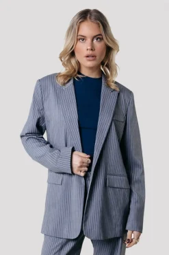 Online Colourful Rebel Gemma Pinstripe Blazer | Dark grey Darkgrey