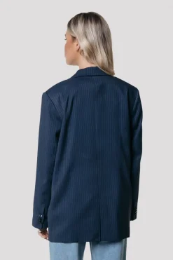 Clearance Colourful Rebel Gemma Pinstripe Blazer | Dark blue Darkblue