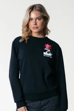 Hot Colourful Rebel Hand Flower Sweat | Black