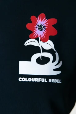 Hot Colourful Rebel Hand Flower Sweat | Black
