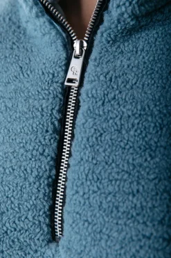 Outlet Colourful Rebel Jills Teddy Zip Sweat | Mineral blue Mineralblue