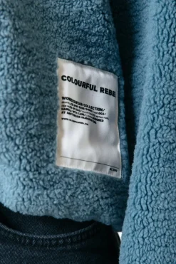 Outlet Colourful Rebel Jills Teddy Zip Sweat | Mineral blue Mineralblue
