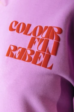 Clearance Colourful Rebel Puff Logo Hoodie | Medium Violet Mediumviolet