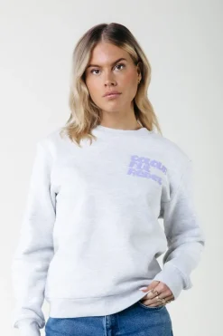 Clearance Colourful Rebel Puff Logo Sweat | Light grey melange Lightgreymelange