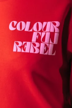 Discount Colourful Rebel Puff Logo Sweat | Scarlet Red Scarletred