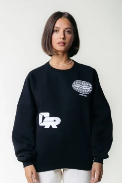 Outlet Colourful Rebel Racer Logo Sweat | Black