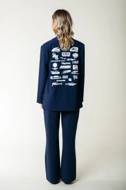 Clearance Colourful Rebel Rus Straight Pants | Dark Navy Darknavy