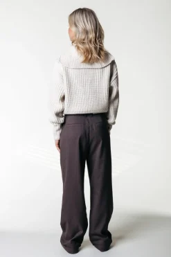 Sale Colourful Rebel Rus Straight Pants | Dark brown Darkbrown