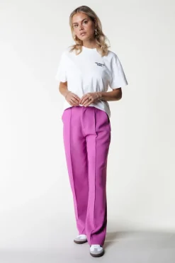Outlet Colourful Rebel Rus Straight Pants | Violet Pink Violetpink