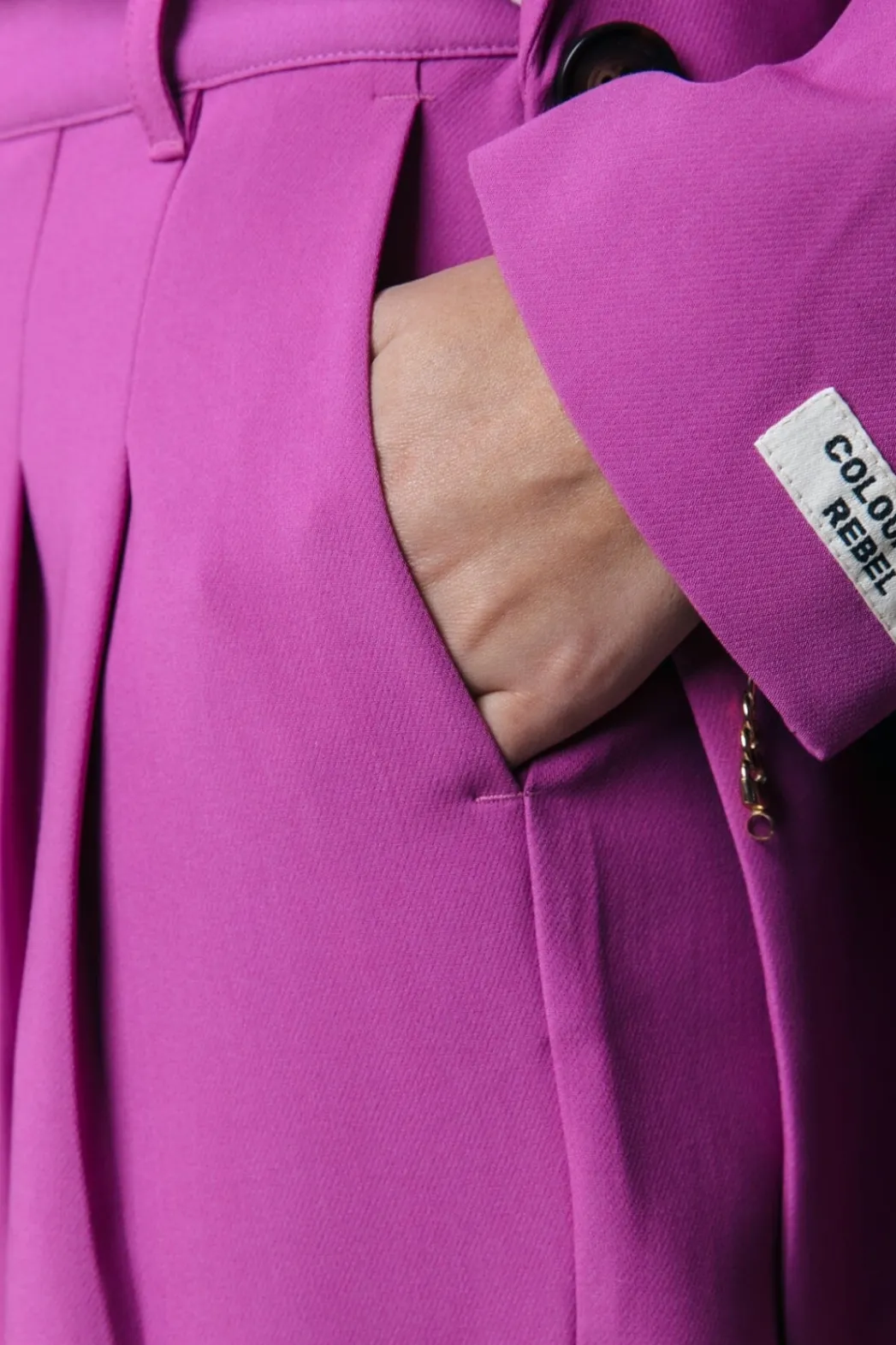 Outlet Colourful Rebel Rus Straight Pants | Violet Pink Violetpink