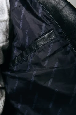 Sale Colourful Rebel Sage Leather Biker Jacket | Black