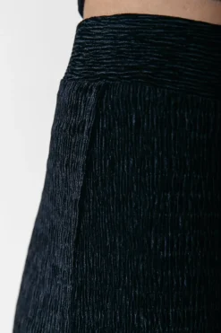 Best Colourful Rebel Structure Velvet Flare Pants | Black