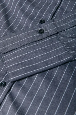 Outlet Colourful Rebel Talia Pinstripe Blouse | Dark Anthracite Darkanthracite