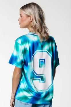 Hot Colourful Rebel Tayla Blurred Football T-shirt | Multicolor