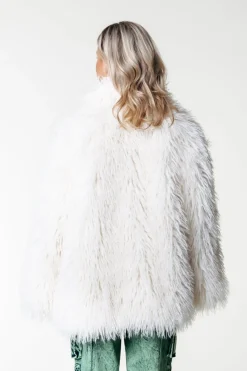 Sale Colourful Rebel Ulla Faux Fur Coat | Off white Offwhite