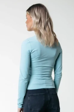 New Colourful Rebel Uni Fitted Longsleeve T-shirt | Mineral blue Mineralblue