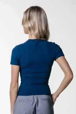 Sale Colourful Rebel Uni Fitted T-shirt | Peacoat Blue Peacoatblue