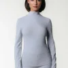 Hot Colourful Rebel Uni Fitted Turtleneck Top | Medium grey melange Mediumgreymelange