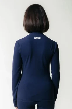 Outlet Colourful Rebel Uni Fitted Turtleneck Top | Peacoat Blue Peacoatblue