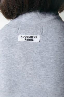 Hot Colourful Rebel Uni Fitted Turtleneck Top | Medium grey melange Mediumgreymelange