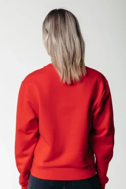 Clearance Colourful Rebel Uni Label Sweat | Scarlet Red Scarletred
