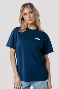 Online Colourful Rebel Uni Label T-shirt | Peacoat Blue Peacoatblue