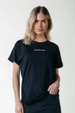 Sale Colourful Rebel Uni Logo T-shirt | Black