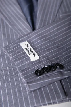 Sale Colourful Rebel Winoah Stripe Cropped Blazer | Dark grey Darkgrey