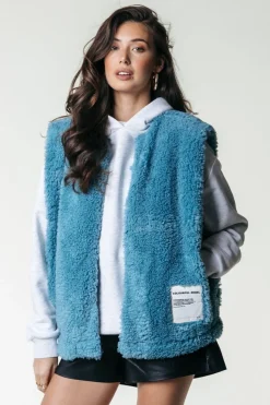 Discount Colourful Rebel Yoni Teddy Gilet | Adriatic Blue Adriaticblue